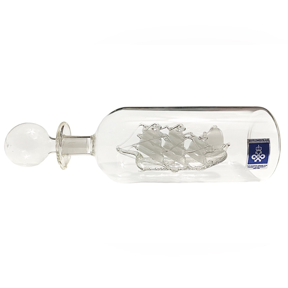 Vintage Mayflower Glass Collection hand blown ship bottle